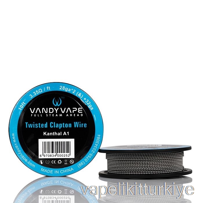 Vape Likit Vandy Vape özel Tel Makaralar Ka1 Bükülmüş Clapton - 28ga*2(&)+32ga - 10ft - 3.35ohm